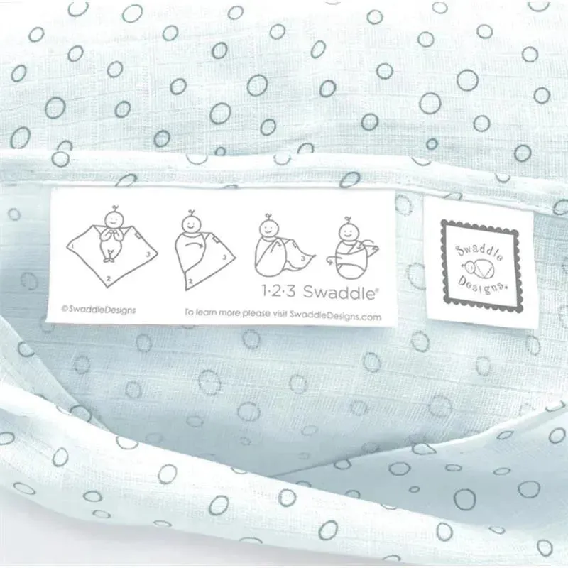 Swaddle Designs - 3Pk Bubbly Soft Blue, Marquisette Swaddles - Image 3