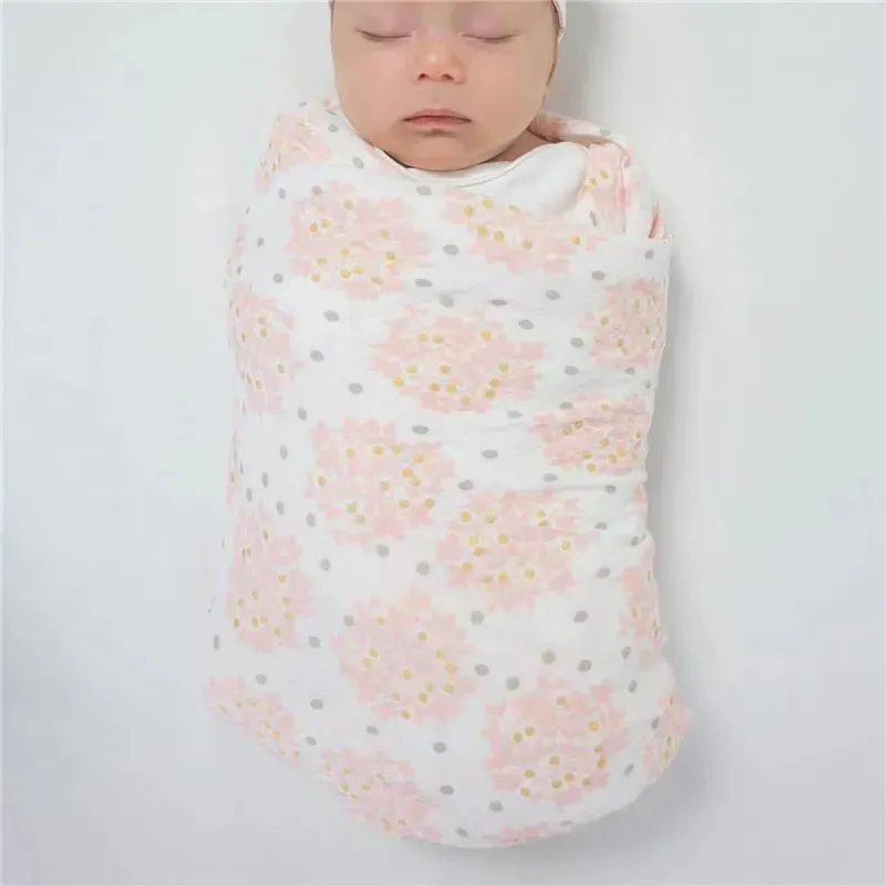 Swaddle Designs - 3Pk Muslin Swaddle Blankets, Floral With Gold Shimmer - Image 2