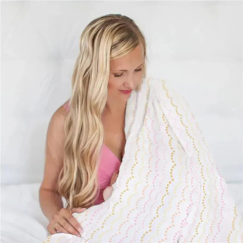 Swaddle Designs - 3Pk Muslin Swaddle Blankets, Floral With Gold Shimmer - Image 3