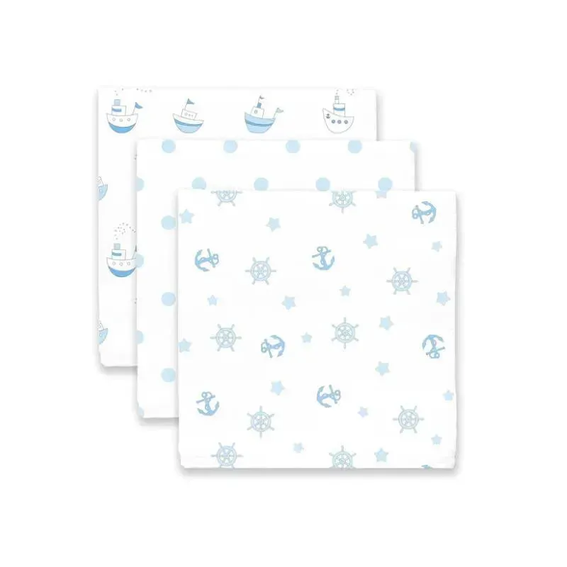 Swaddle Designs - 3Pk Muslin Swaddle Blankets, Little Ships - Image 3