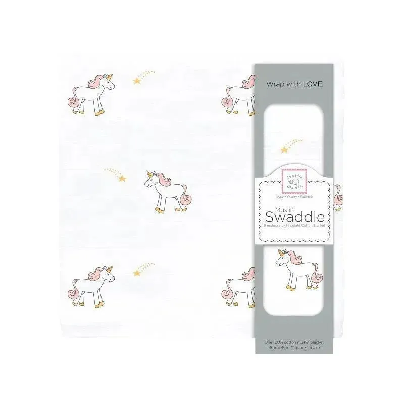 Swaddle Designs - Muslin Swaddle Blanket, Unicorn