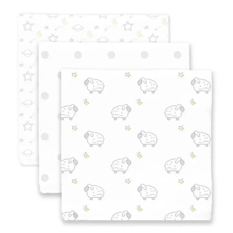 Swaddle Designs - Muslin Swaddle Blankets, Little Lambs Goodnight (Set Of 3) - Image 3