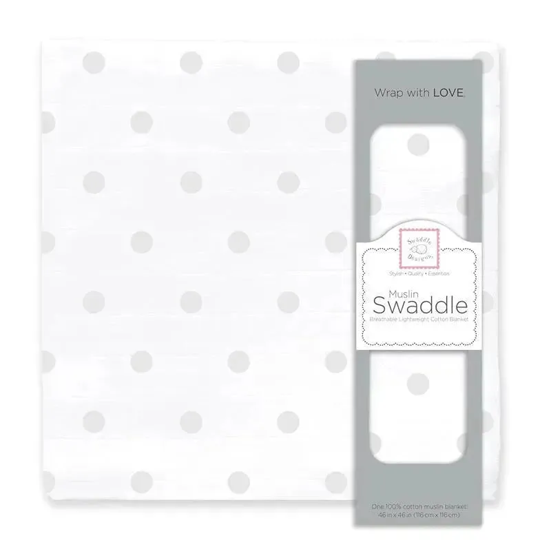 Swaddle Designs - Sterling French Dots Muslin Swaddle Blanket
