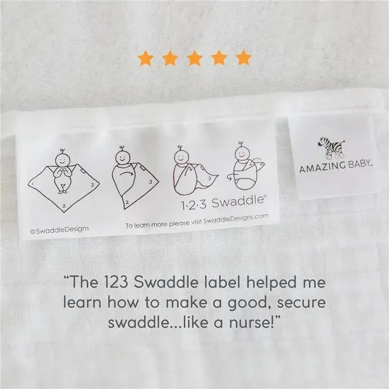 Swaddle Designs - Sterling Stars Muslin Swaddle Blanket, Premium Cotton - Image 3