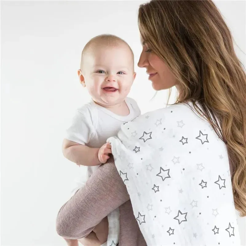 Swaddle Designs - Sterling Stars Muslin Swaddle Blanket, Premium Cotton - Image 4