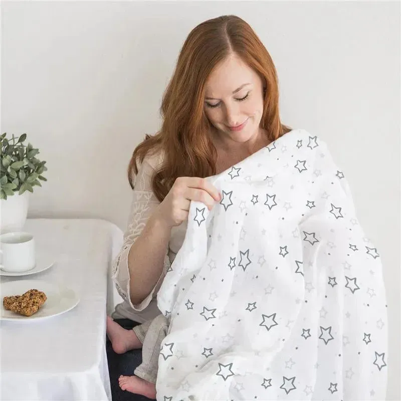 Swaddle Designs - Sterling Stars Muslin Swaddle Blanket, Premium Cotton - Image 5