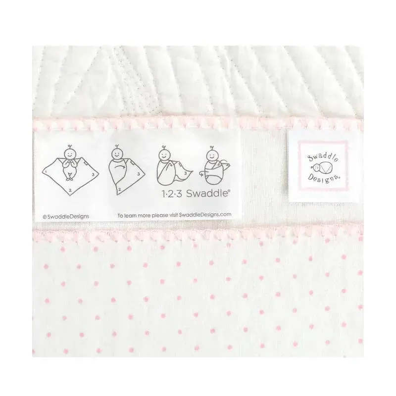 Swaddle Designs - Ultimate Swaddle Blanket, Pastel Pink & Sterling Dots - Image 2
