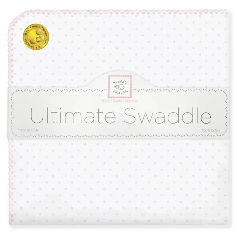 Swaddle Designs - Ultimate Swaddle Blanket, Polka Dots, Pastel Pink