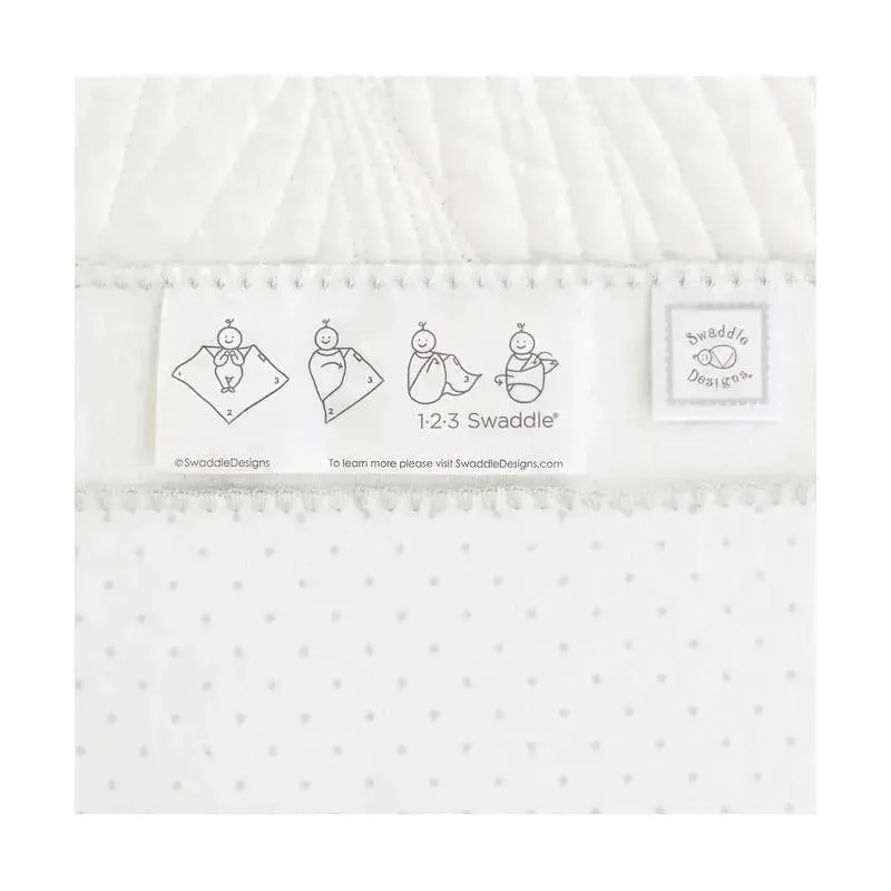 Swaddle Designs - Ultimate Swaddle Blanket, White With Pastel Blue Trim - Image 3
