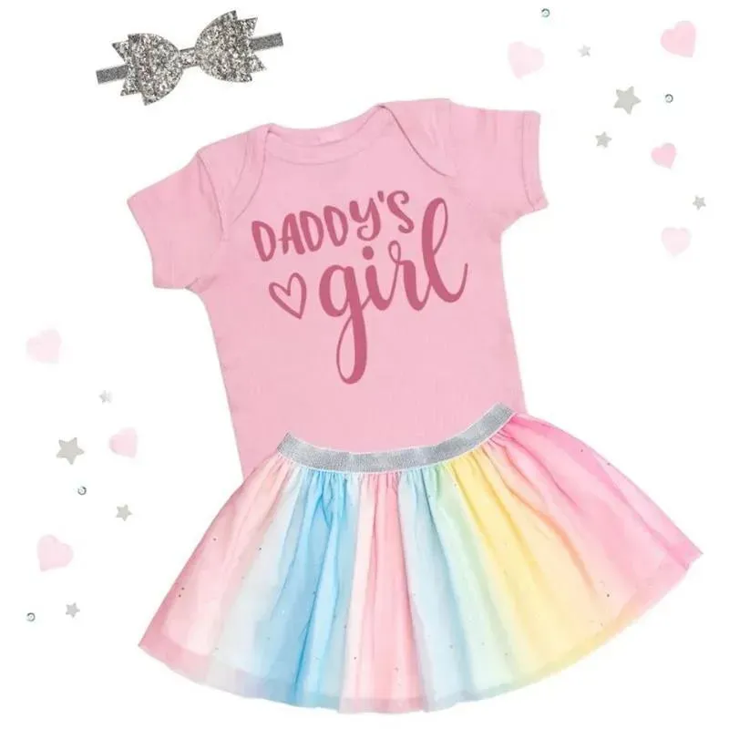 Sweet Wink - Baby Girl Daddy's Girl Short Sleeve Bodysuit - Image 3