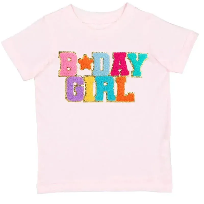 Sweet Wink - Birthday Girl Patch T-Shirt Kids Short Sleeve Shirt