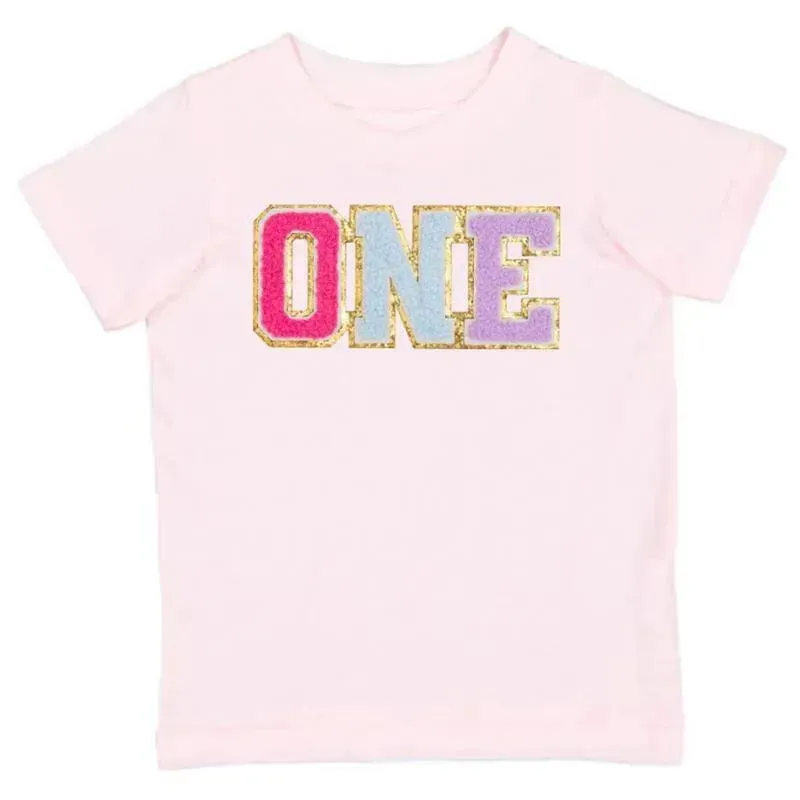 Sweet Wink - First Birthday Patch Short Sleeve T-Shirt Kids Birthday