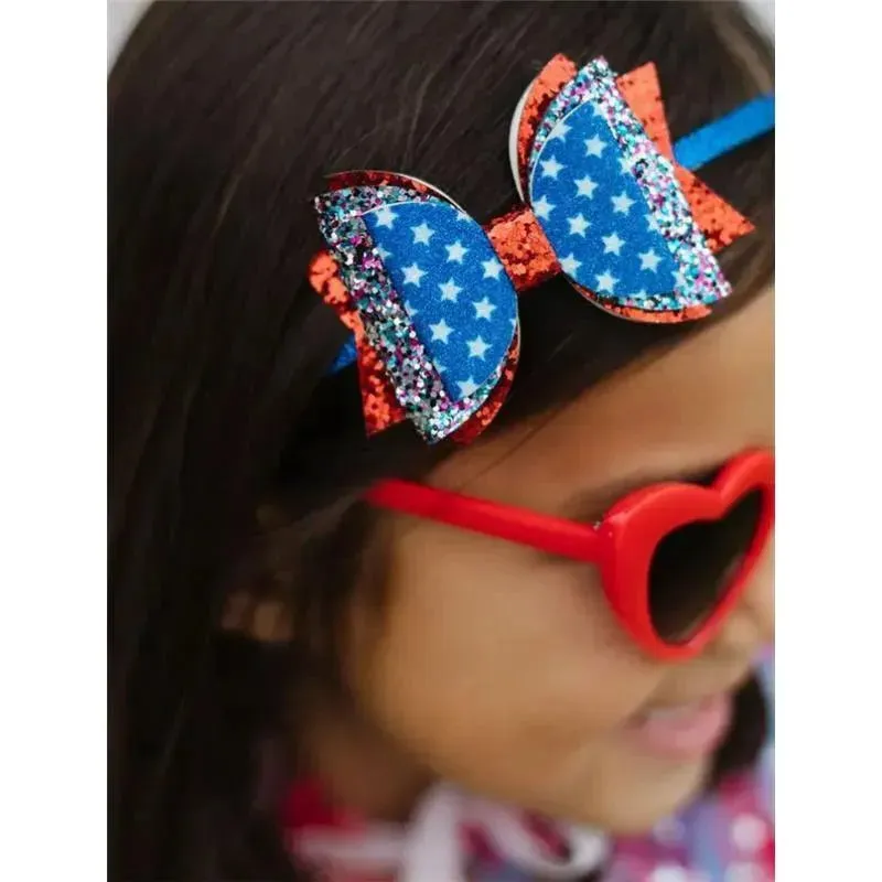 Sweet Wink - 4Th Of July Kids Flag Bow Headband - Image 2