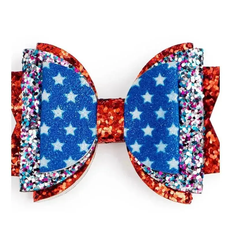 Sweet Wink - Kids Hair Clip Flag Bow Clip 4Th Of July