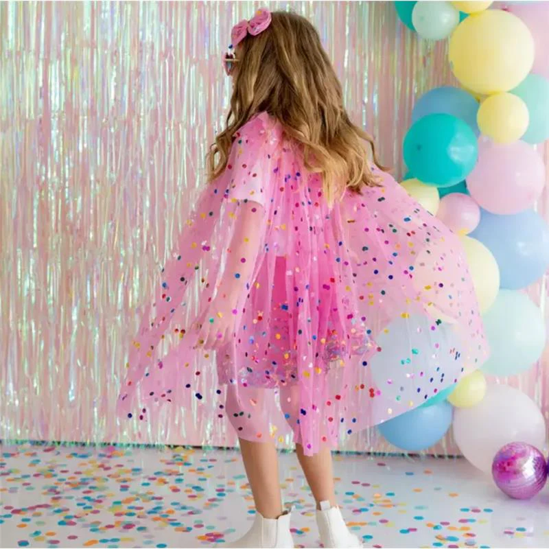 Sweet Wink - Raspberry Confetti Cape Kids Dress Up Cape - Image 3
