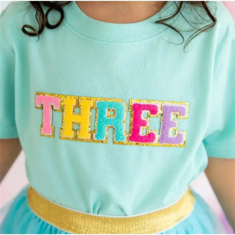 Sweet Wink - Third Birthday Patch Short Sleeve T-Shirt Kids Birthday - Image 2