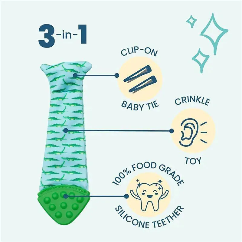 Tasty Tie -Teething Bib Tie, Seersucker - Image 2
