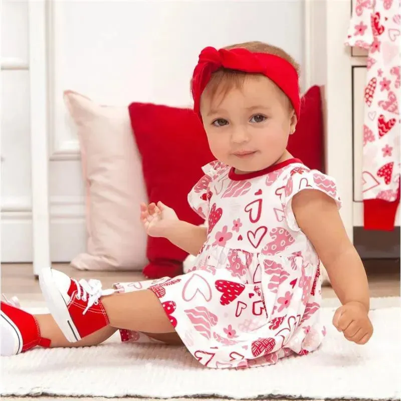 Tesa Babe - Baby Girl's Valentine Hearts Bamboo Dress - Image 2