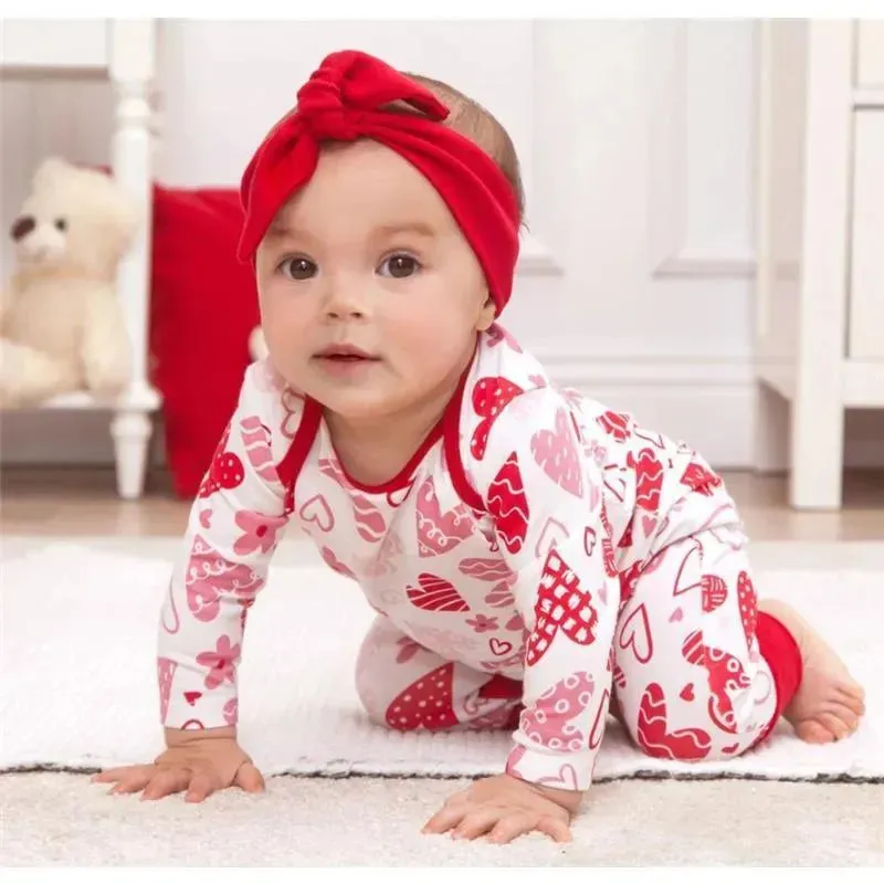 Tesa Babe - Baby Girl's Valentine Hearts Bamboo Romper - Image 2