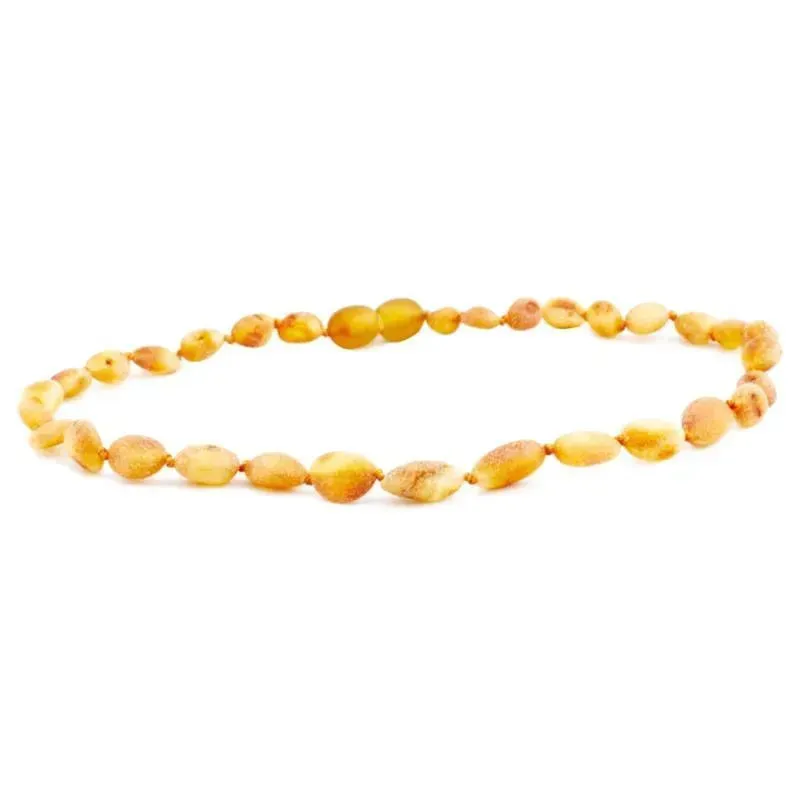The Amber Monkey - Baltic Amber 12-13 inch Necklace, Raw Honey Bean POP