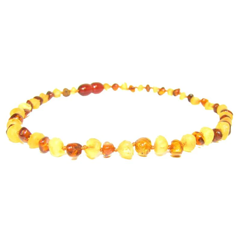 The Amber Monkey - Baroque Baltic Amber 12-13 inch Necklace, Raw Lemon/Polished Cognac POP