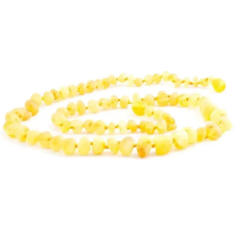 The Amber Monkey - Baroque Baltic Amber 21-22 inch Necklace, Raw Lemon