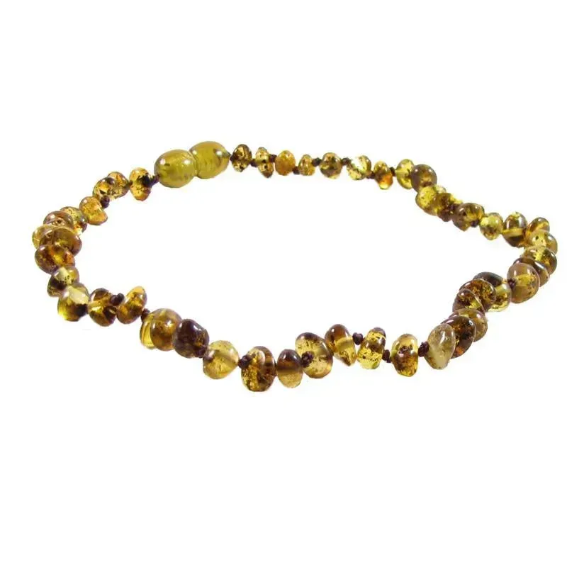 The Amber Monkey - Polished Baroque Baltic Amber 12-13 inch Necklace, Pear POP