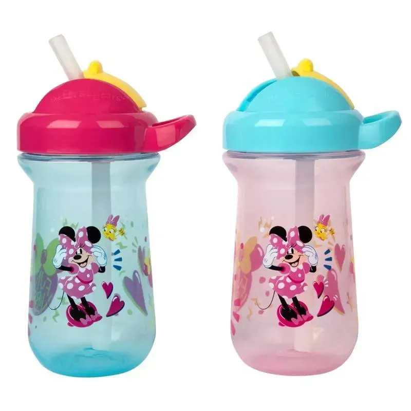 The First Years - Disney Minnie Flip Top Straw Cup, 2pk - Blue/Pink