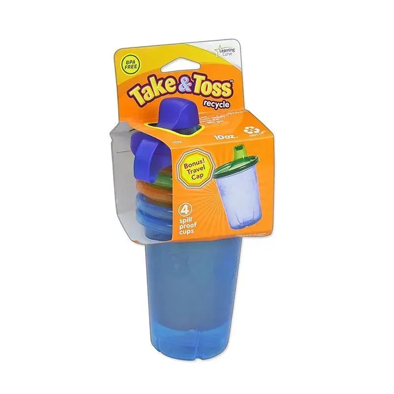 The First Years Take & Toss Spill-Proof Cups, 10 oz, 5-Pack, Colors May Vary - Image 2