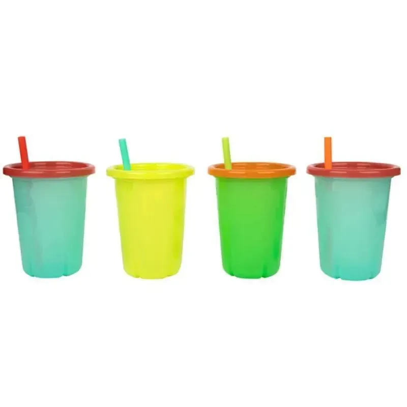 The First Years - Take & Toss Straw Cups, 10 Oz Toddler Sippy Cups – 4 Pack