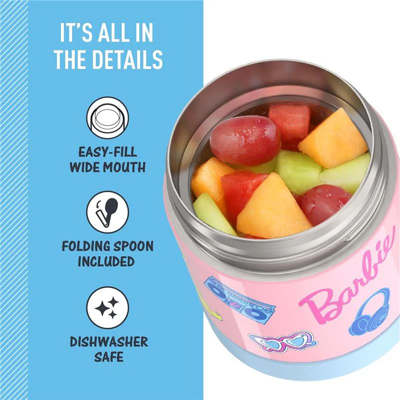 Thermos 10 oz Funtainer® Food Jar With Plastic Folding Spoon Barbie - Image 4