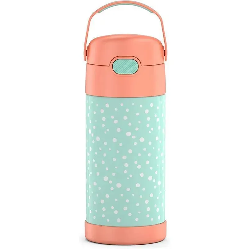 Thermos - 12Oz FUNtainer Water Bottle with Bail Handle Pastel Delight (Dots)