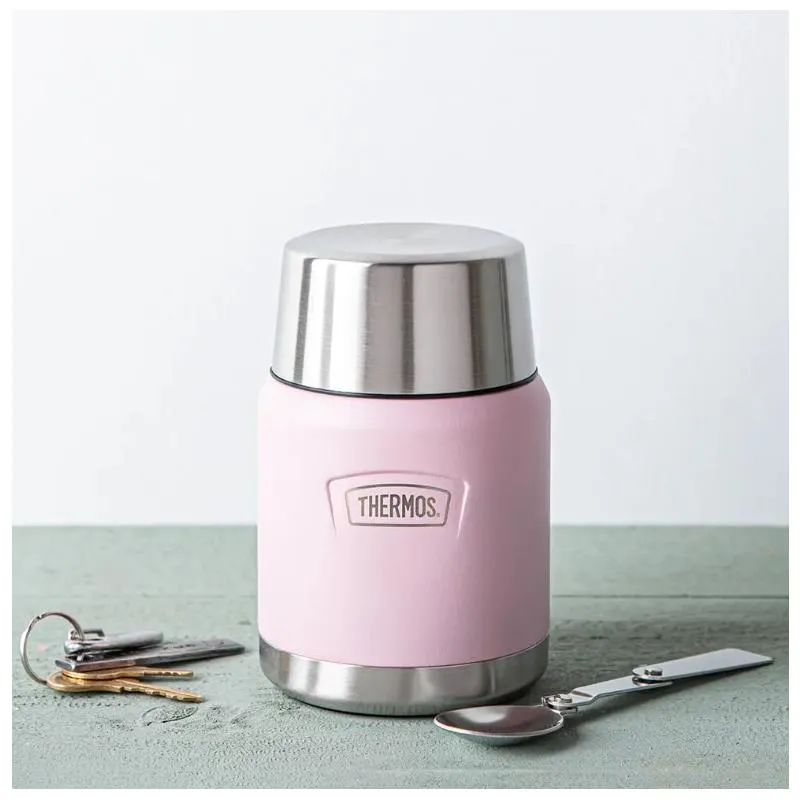 Thermos - 16 Oz Stainless Steel Food Jar W/ Spoon, Sunset Pink - Image 2