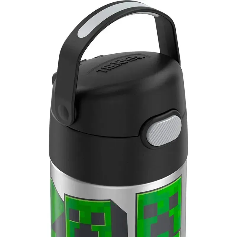 THERMOS - Vacuum Insulated Stainless Steel 12oz Straw Bottle, Minecraft - Image 3