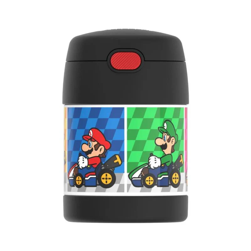 THERMOS - Stainless Steel Vacuum Insulated Food Jar with Spoon, 10 Oz, Mario Kart