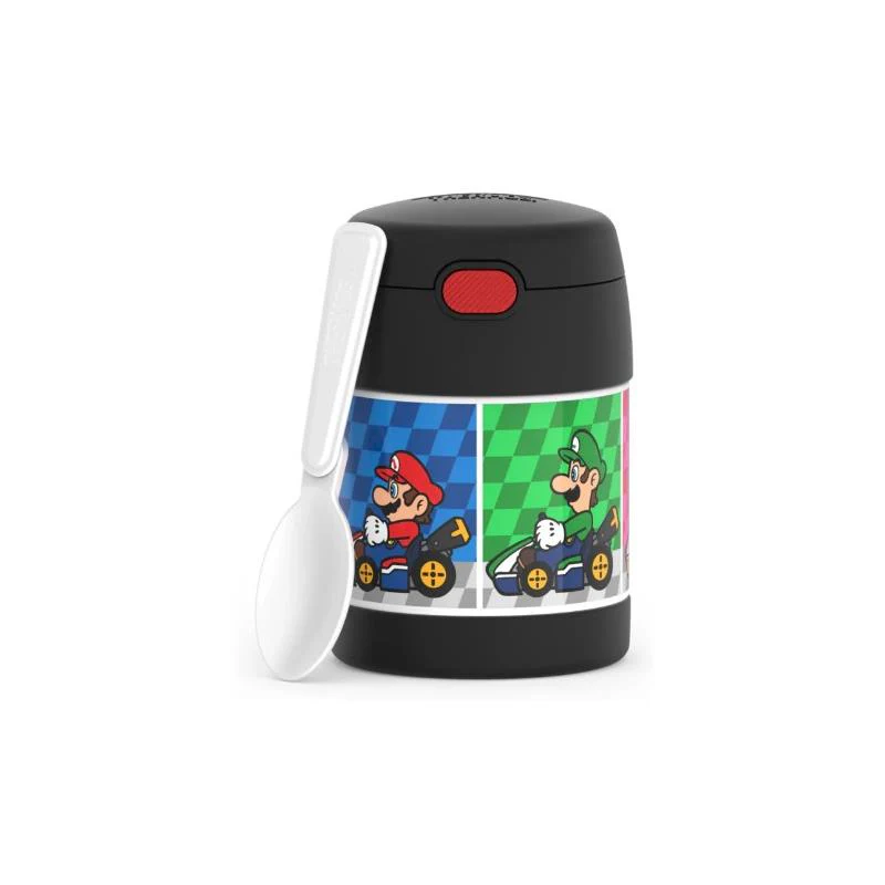 THERMOS - Stainless Steel Vacuum Insulated Food Jar with Spoon, 10 Oz, Mario Kart - Image 2