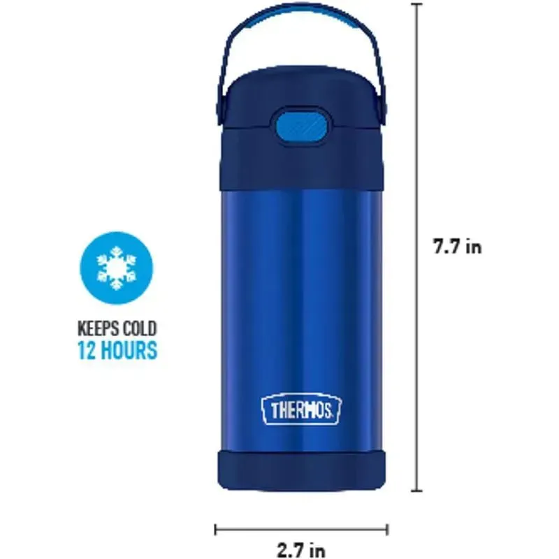 Thermos - Vac Insulated 12Oz Straw Bottle - Navy - Image 2