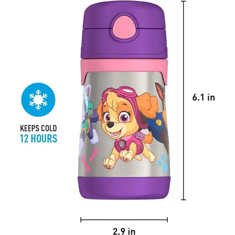 THERMOS - Vacuum Insulated Stainless Steel 10oz Straw Bottle, Paw Patrol Girl - Image 3