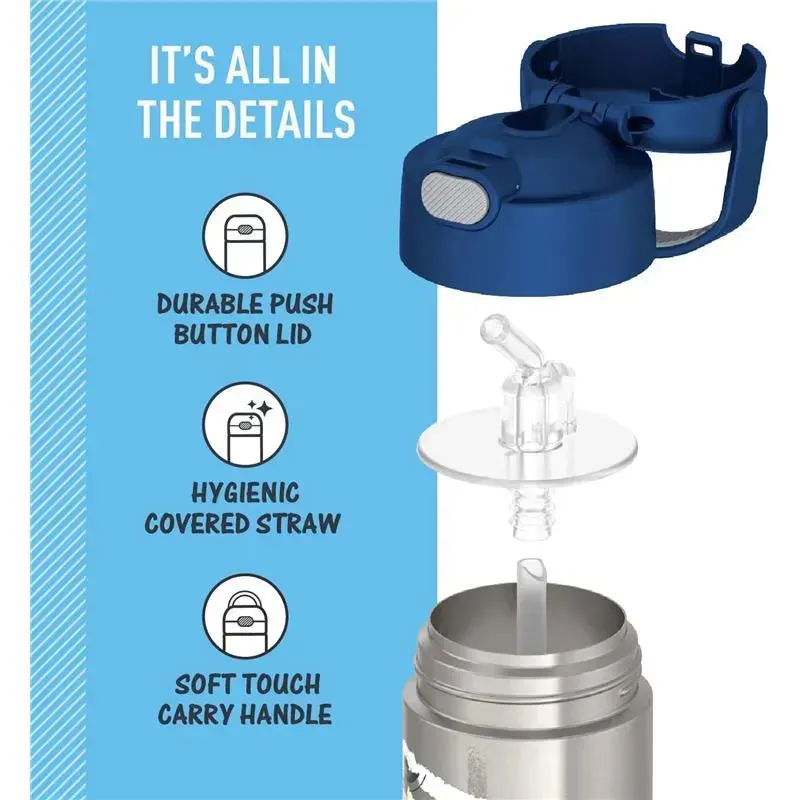 THERMOS - Vacuum Insulated Stainless Steel 12oz Straw Bottle, Jurassic World - Image 4
