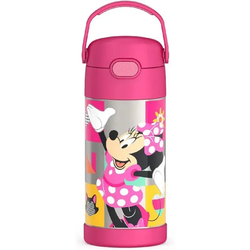 THERMOS - Vacuum Insulated Stainless Steel 12oz Straw Bottle, Minnie Mouse