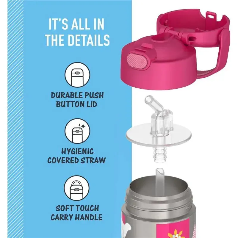 THERMOS - Vacuum Insulated Stainless Steel 12oz Straw Bottle, Minnie Mouse - Image 3