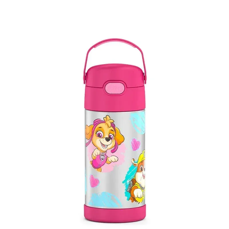 THERMOS - Vacuum Insulated Stainless Steel 12oz Straw Bottle, Paw Patrol Girl