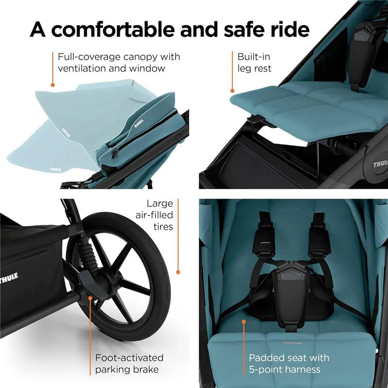 Thule - Urban Glide 3 Single Child All-Terrain Stroller, Blue - Image 4