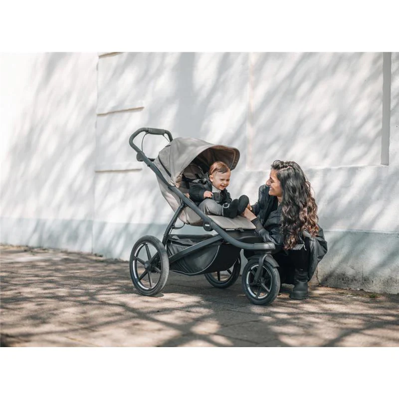 Thule - Urban Glide 3 Single Jogging Stroller + Cup Holder, Tinted Taupe (Brixy Exclusive) - Image 3