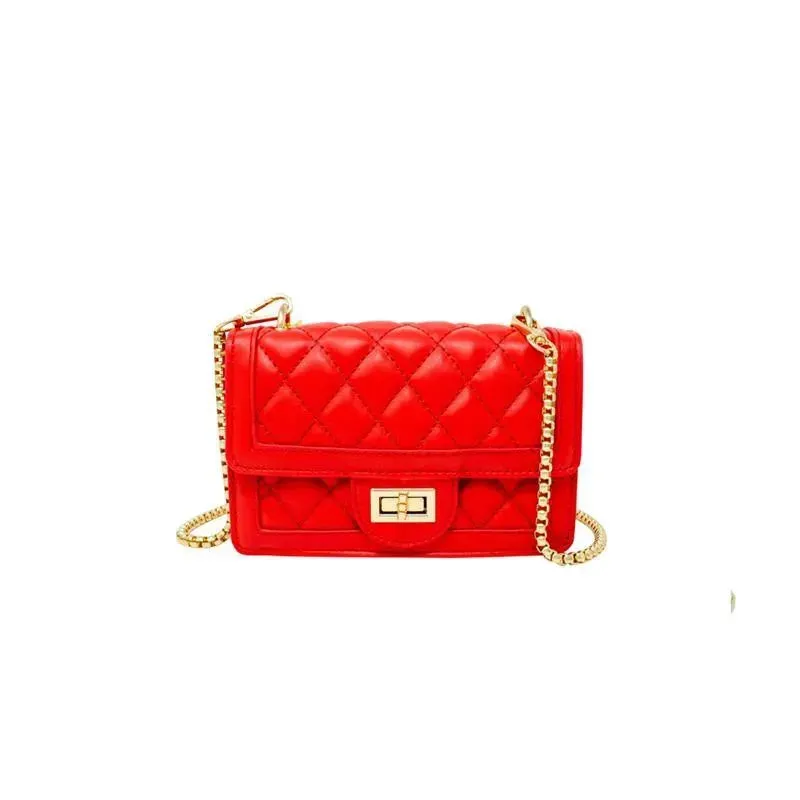 Tiny Treats - Classic Quilted Large Flap Handbag, Red