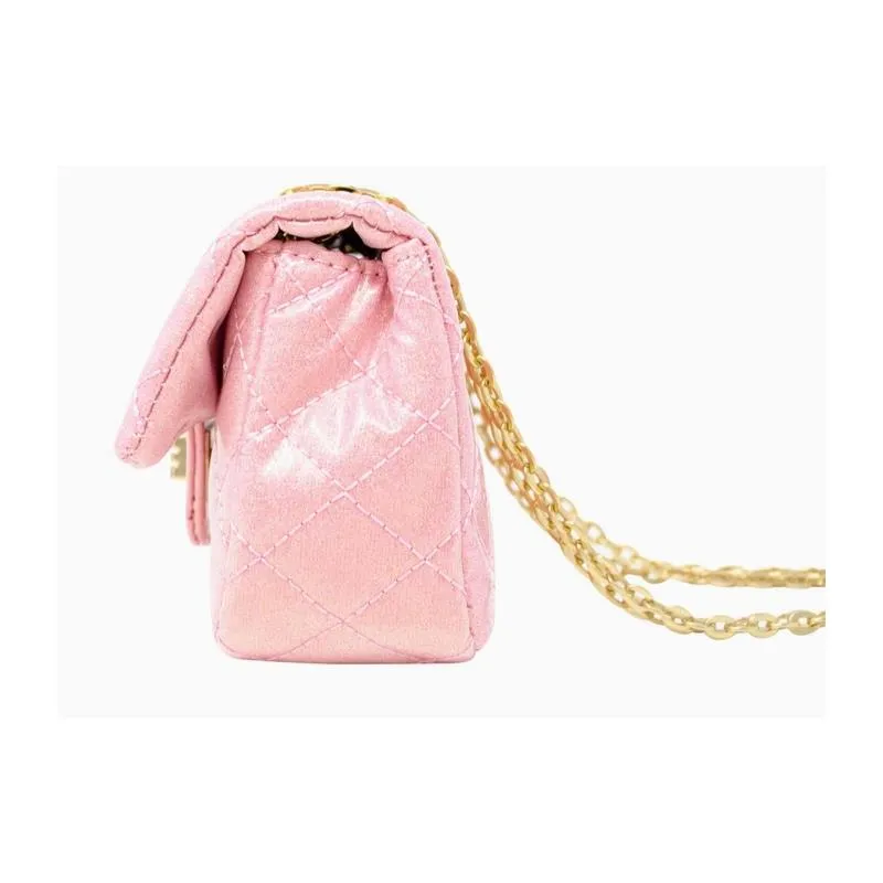 Tiny Treats - Classic Quilted Sparkle Mini Purse, Baby Purple - Image 2