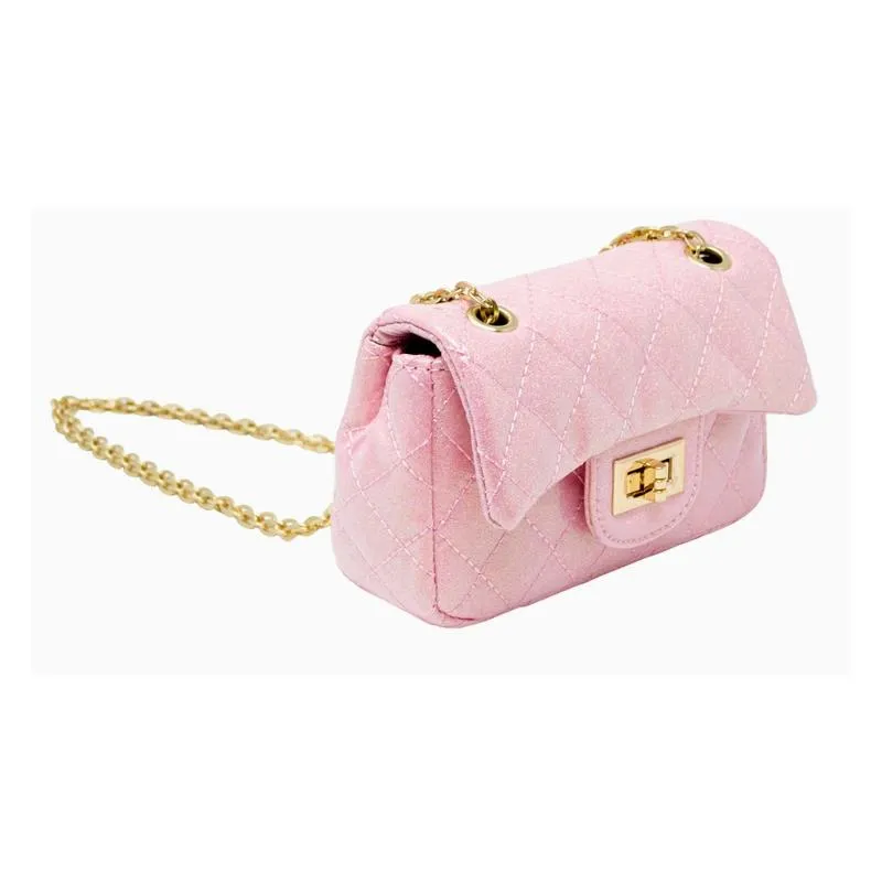 Tiny Treats - Classic Quilted Sparkle Mini Purse, Baby Purple - Image 4