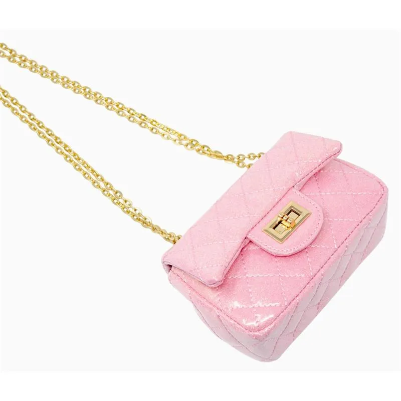 Tiny Treats - Classic Quilted Sparkle Mini Purse, Baby Purple - Image 5