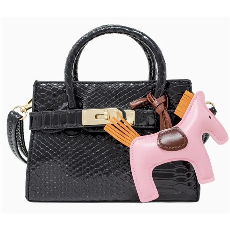 Tiny Treats - Crocodile Pony Handbag, Black