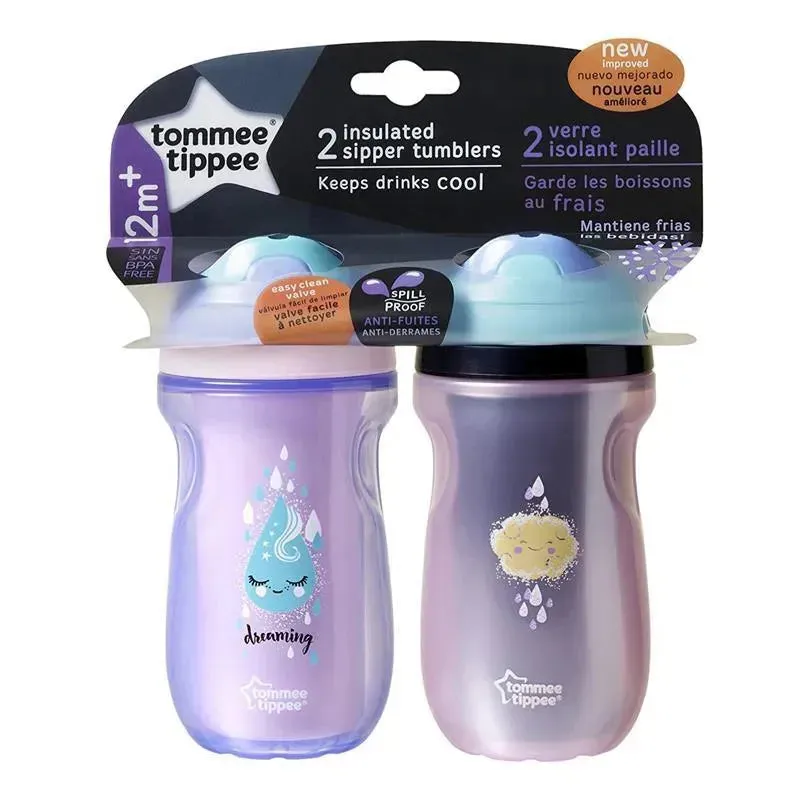 Tommee Tippee - 2Pk Spill Proof Insulated Sipper 9Oz Tumbler Cup 12M+, Colors May Vary - Image 5